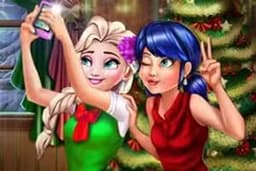 Ladybug And Elsa Xmas Selfie