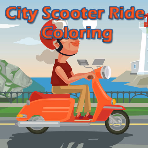 City Scooter Ride Coloring